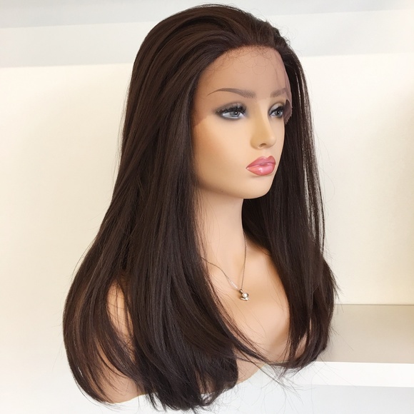 20" Dark Brown Lace Front Wig | Amelia - Picture 2 of 6